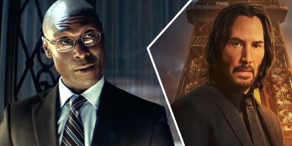 Lance Reddick as Charon & Keanu Reeves as John Wick.