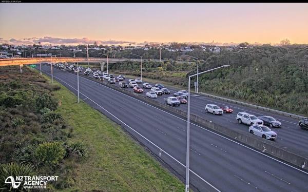 Motorists experienced delays after a crash near Auckland's Habour Bridge shut three southbound on 5 July, 2024.