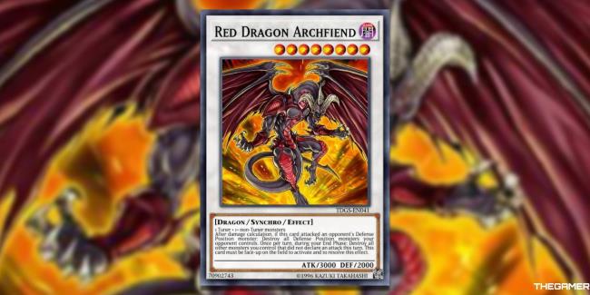 YGO Red Dragon Archfiend card and art background