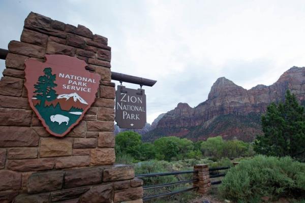 FILE - This Sept. 15, 2015, file photo, shows Zion Natio<em></em>nal Park near Springdale, Utah. Arizona's Grand Canyon Natio<em></em>nal Park and all five natio<em></em>nal parks in Utah will remain open if the U.S. government shuts down, Sunday, Oct. 1, 2023. (AP Photo/Rick Bowmer, File)