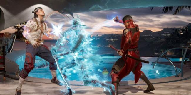 Kenshi squaring off against Liu Kang in Mortal Kombat 1