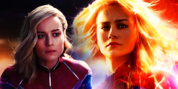 Brie Larson's Captain Marvel in 2019 and 2023